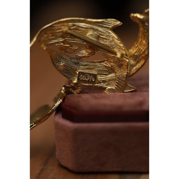 Vintage 1980's UltraCraft Dolphin Brooch - Picture 5 of 5